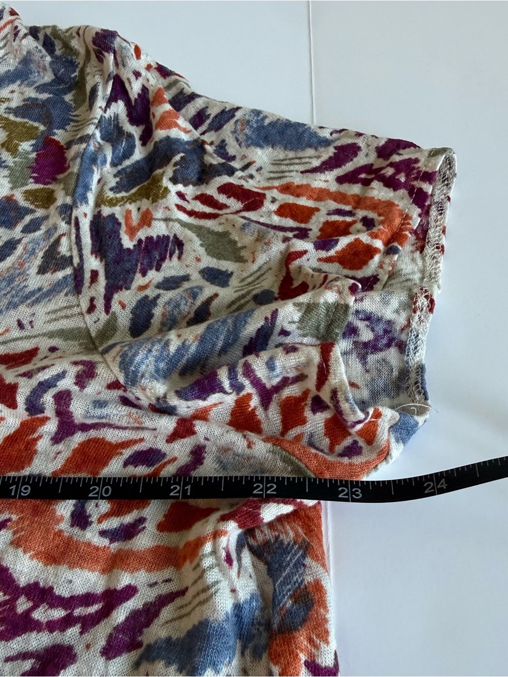 Nicole Miller New York 100% Linen Abstract Print Top 1X - Picture 4 of 5